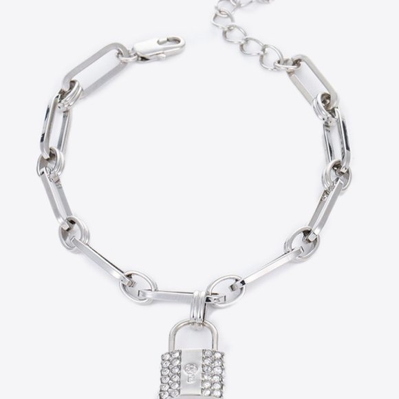 Lock Charm Chain Bracelet For Women - Picture 1 of 3